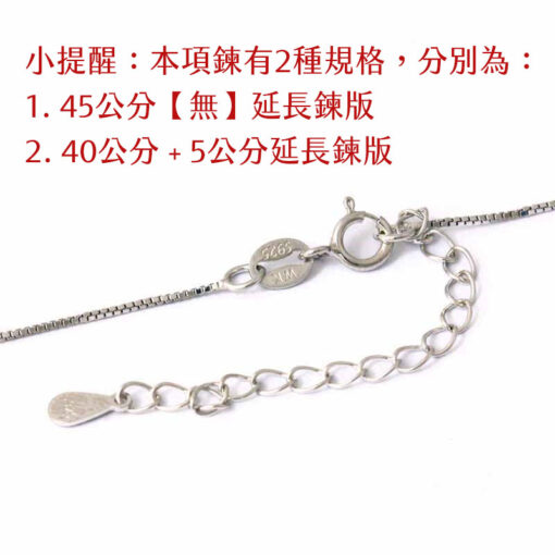 925純銀細格子鍊、O形鍊：圖片 3