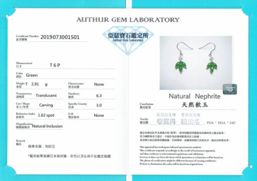 馬眼碧玉 925純銀耳環：圖片 3